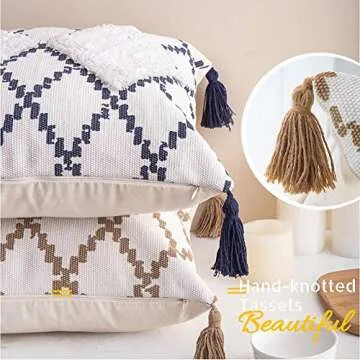 Boho Moroccan Decorative Pillow Cover for Couch 18x18