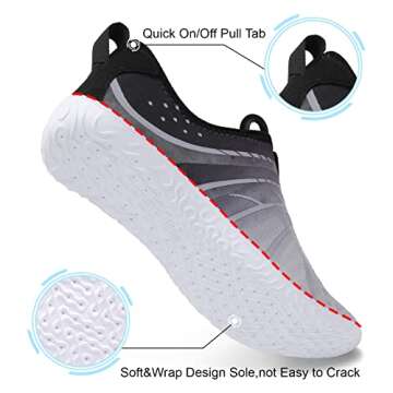Spesoul Womens and Mens Water Shoes Breathable Quick Dry Swim Shoes Barefoot Aqua Socks Beach Shoes for Pool River Yoga Outdoor Water Sports 11-12 Women/9-10 Men