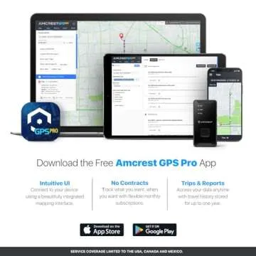 Amcrest GPS GL300 GPS Tracker for Vehicles (4G LTE) - Portable Mini Hidden Real-Time GPS Tracking Device for Vehicles, Cars, Kids, Pets, Assets, Text/Email/Push Alerts, Twin Magnet Weatherproof Case