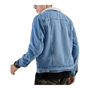 Omoone Men's Sherpa Lined Denim Jacket for Winter