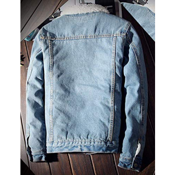 Omoone Men's Sherpa Lined Denim Jacket for Winter