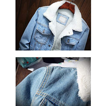 Omoone Men's Sherpa Lined Denim Jacket for Winter