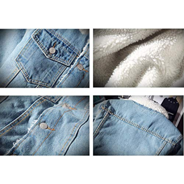 Omoone Men's Sherpa Lined Denim Jacket for Winter