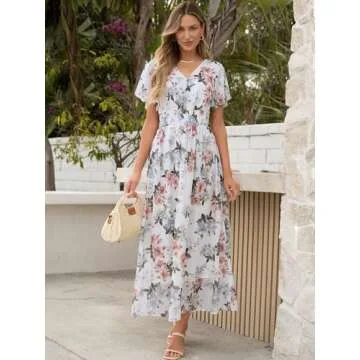 Elegant ANRABESS Women's Floral Maxi Dress for Summer