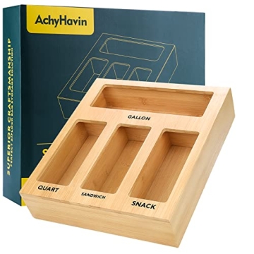 ACHYHAVIN Ziplock Bag Storage Organizer - Bamboo Solution