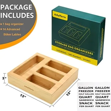 ACHYHAVIN Ziplock Bag Storage Organizer - Bamboo Solution