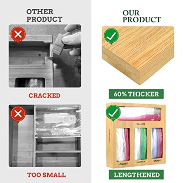 ACHYHAVIN Ziplock Bag Storage Organizer - Bamboo Solution