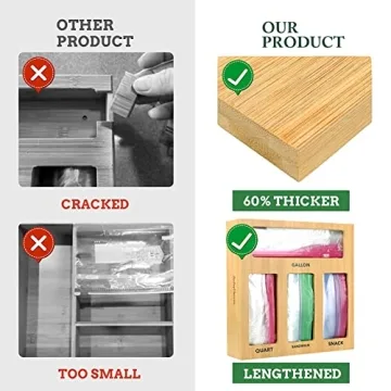 ACHYHAVIN Ziplock Bag Storage Organizer - Bamboo Solution