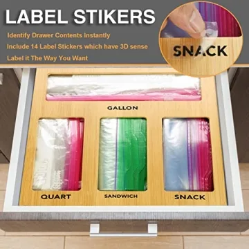 ACHYHAVIN Ziplock Bag Storage Organizer - Bamboo Solution