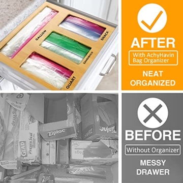 ACHYHAVIN Ziplock Bag Storage Organizer - Bamboo Solution