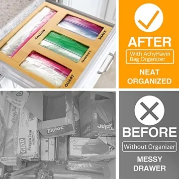 ACHYHAVIN Ziplock Bag Storage Organizer - Bamboo Solution
