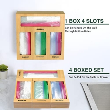 ACHYHAVIN Ziplock Bag Storage Organizer - Bamboo Solution