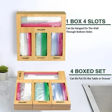ACHYHAVIN Ziplock Bag Storage Organizer - Bamboo Solution