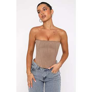 Votuleazi Sexy Women Bustier Corset Top Push Up Strap Tank Top Vintage Streetwear Crop Top Party Clubwear Bodice