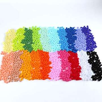 Caydo 2000 Pieces 1 cm Pompoms, Fuzzy Pom Poms Ball for DIY Art Craft Supplies（Assorted Color）