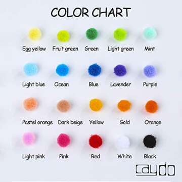 Caydo 2000 Pieces 1 cm Pompoms, Fuzzy Pom Poms Ball for DIY Art Craft Supplies（Assorted Color）