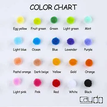 Caydo 2000 Pieces 1 cm Pompoms, Fuzzy Pom Poms Ball for DIY Art Craft Supplies（Assorted Color）