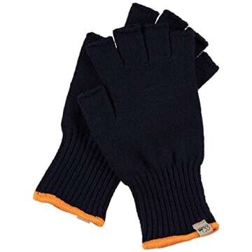 Minus33 Merino Wool Clothing Merino Wool Fingerless Gloves, Navy, Medium