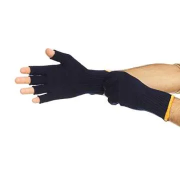 Minus33 Merino Wool Clothing Merino Wool Fingerless Gloves, Navy, Medium
