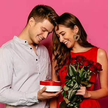 Valentine Earrings for Women Bohemian Beaded Red Heart Dangle Earrings Handmade Statement Earrings Valentines Day Jewelry Gifts