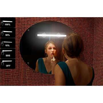 BESTCAN LED Mirror Lights, Portable Vanity Lights | Simulated Daylight | 4 Brightness Level Touch Co...