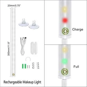 BESTCAN LED Mirror Lights, Portable Vanity Lights | Simulated Daylight | 4 Brightness Level Touch Control | Rechargeable, Cordless Makeup Lights