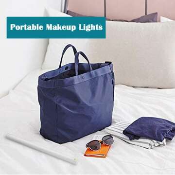 BESTCAN LED Mirror Lights, Portable Vanity Lights | Simulated Daylight | 4 Brightness Level Touch Control | Rechargeable, Cordless Makeup Lights