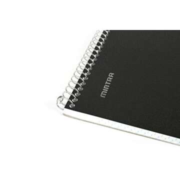 Mintra Office TOP BOUND Durable Spiral Notebooks (Black, College Ruled 3pk)