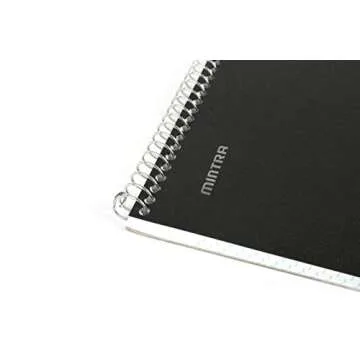 Mintra Office TOP BOUND Durable Spiral Notebooks (Black, College Ruled 3pk)
