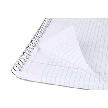 Mintra Office TOP BOUND Durable Spiral Notebooks (Black, College Ruled 3pk)