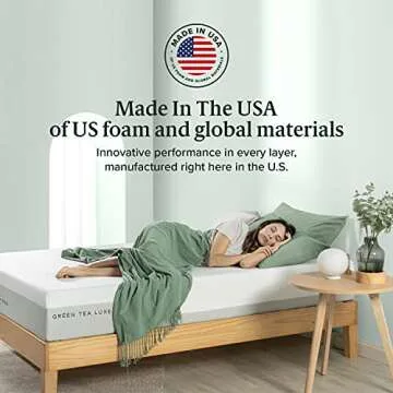 ZINUS 10 Inch Green Tea Luxe Memory Foam Mattress Queen