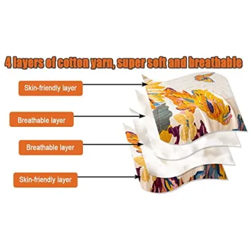 MSGKV Boho Cotton Throw Blanket 60''x80'', Soft Lightweight Blanket for Couch, Bed, Travel, Picnics, Home Decor