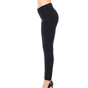 Wax Jean Denim Women's Juniors Push-Up High-Rise Skinny Jean in Fine Cotton Denim - Black - 9