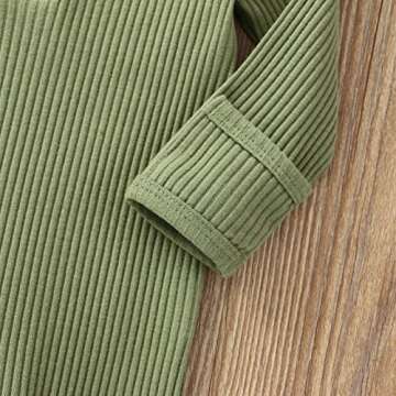 CIYCUIT Newborn Baby Boy Girl Romper Clothes Infant Solid Ribbed Onesie Bodysuit Jumpsuit Outfits