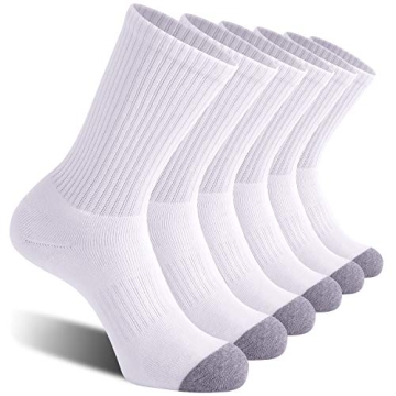CelerSport 6 Pack Men's Athletic Crew Socks - Comfort Cushion for All-Day Wear