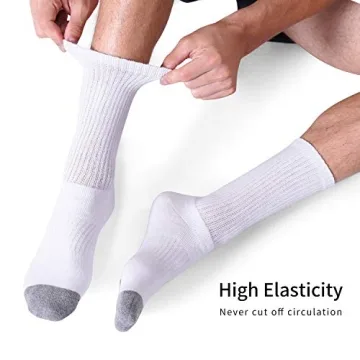 CelerSport Men's Athletic Crew Socks 6 Pack for Comfort