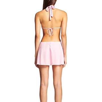 Miqil Women's Sexy Bodycon Tube Dress Y2k Backless Ruffle Trim Flower Tassels High Spilt Long Dress Night Party Club Dress G Pink