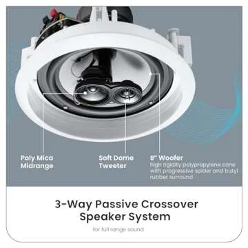 Acoustic Audio CS-IC83 in Ceiling 8" Speaker 3 Pair Pack 3 Way Home Theater 2100 Watt