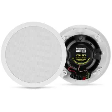 Acoustic Audio CS-IC83 in Ceiling 8" Speaker 3 Pair Pack 3 Way Home Theater 2100 Watt