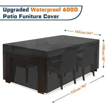 JESTOP 600D Patio Furniture Covers - Waterproof & UV Resistant