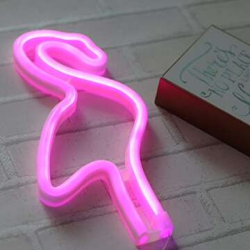 Flamingo Neon Light Wall Decor Neon Signs for Bedroom Girls Birthday Party Christmas Valentine's gif...