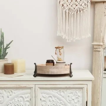 NIKKY HOME 10 Inch Rustic Decorative Tray for Home