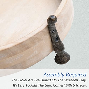 NIKKY HOME 10 Inch Rustic Decorative Tray for Home