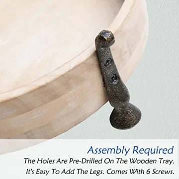 NIKKY HOME 10 Inch Rustic Decorative Tray for Home