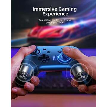 Forty4 Wireless Gaming Controller, Game Controller for PC Windows 7/8/10/11, PS3, Switch, Dual-Vibration Joystick Gamepad for Computer