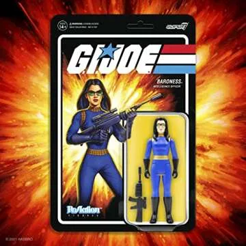 Super7 G.I. Joe Baroness - 3.75" G.I. Joe Action Figure with Accessory Classic Cartoon Collectibles and Retro Toys