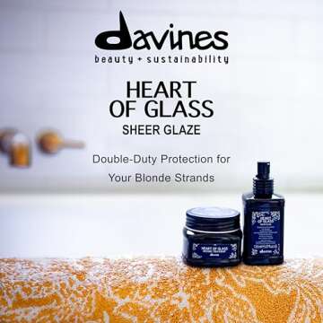 Davines Heart of Glass Sheer Glaze for Blonde Care, Leave On Thermal Styling Support, Add Shine And Heat Protect, 5.07 fl. oz.
