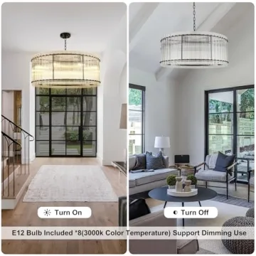 Knurldon 37" Black Round Chandelier with 8 Lights