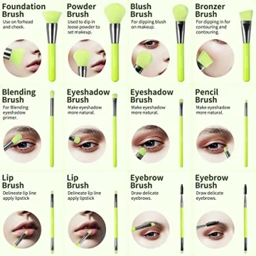 Docolor 10Pcs Makeup Brush Set for Flawless Application