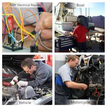 150PCS Heat Shrink Ring Connectors 5/16" Blue 16-14 AWG - Sopoby Heat Shrink Wire Connector Kit - Crimp Electrical Connectors - Automotive, Marine, Audio, Industrial